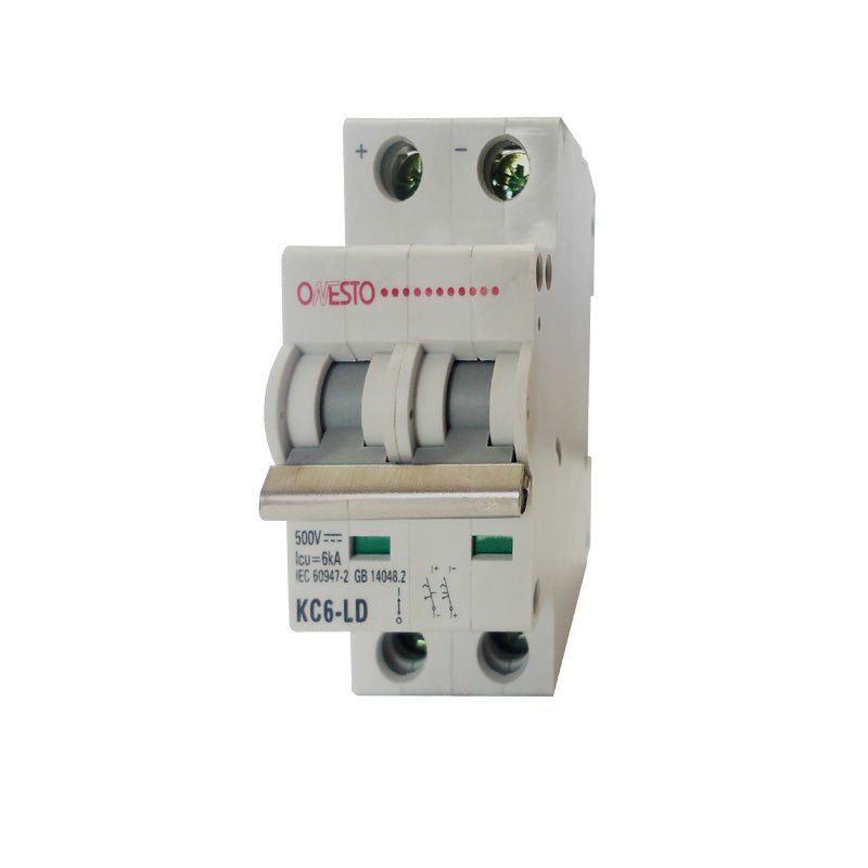 Onesto 20A 250V - 500V 6kA DC 2 Pole Circuit Breaker