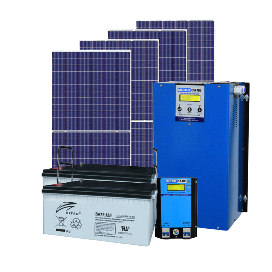 B&B 3kW Peak System with 6kWh Battery Reserve and 1.8kWp Solar Array Solar Power Kit
