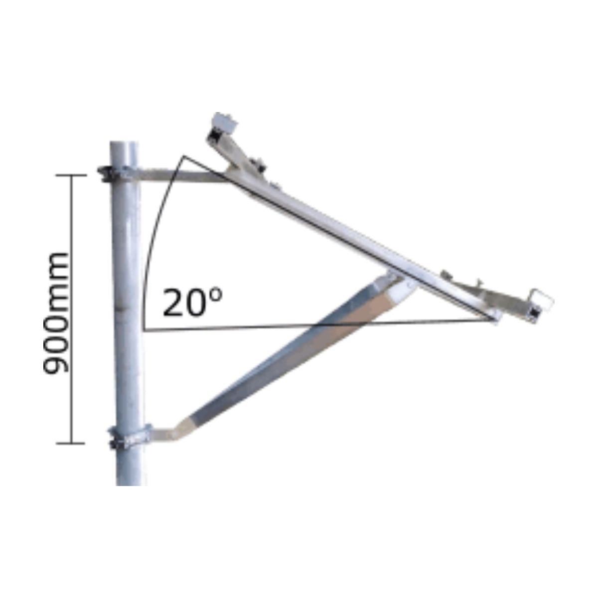 1 Panel T-Pole Mast Mount Structure - 180W-600W - Image 2