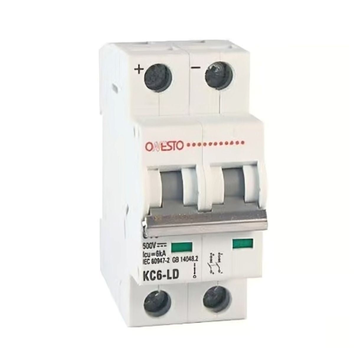 Onesto 32A 250V - 500V 6kA DC 2 Pole Circuit Breaker