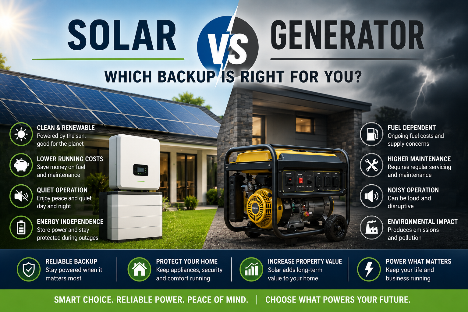 Solar vs Generator: Which Backup Is Right for You?