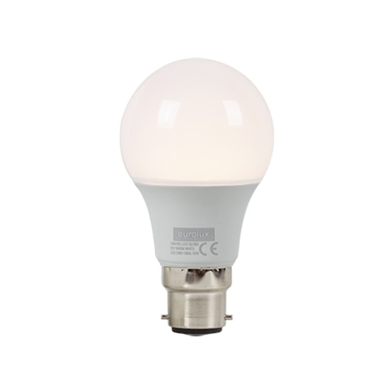Eurolux G844 6W B22 Globe Opal Cool White A60 LED Bulb