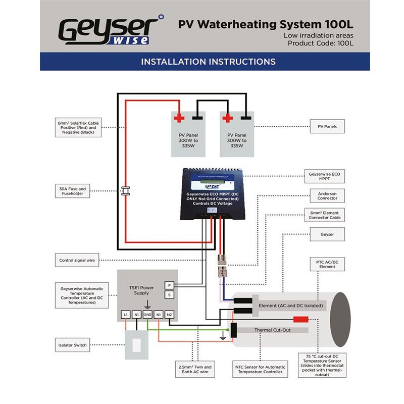 Geyserwise 100L PV Solar Water Heating System - Image 3