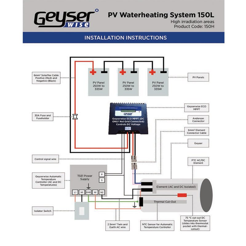 Geyserwise 150L PV Solar Water Heating System - Image 3
